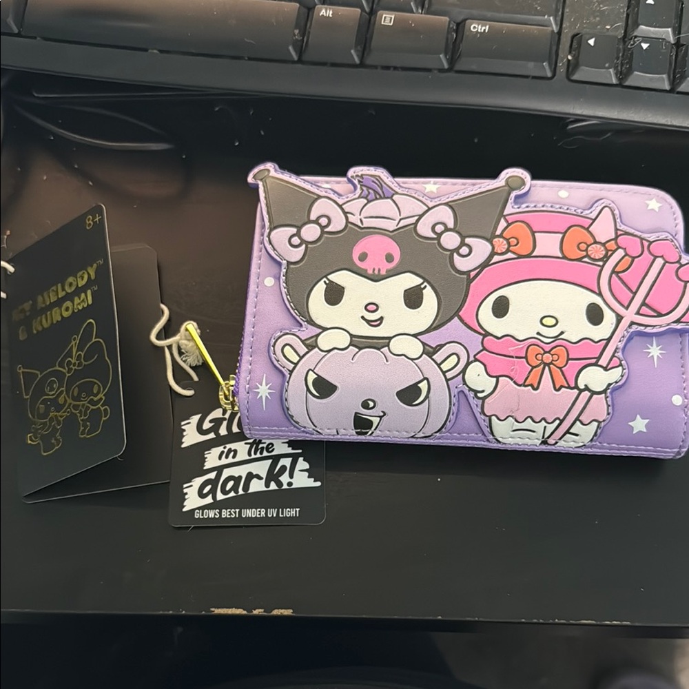 Loungefly Purple Kuromi and My Melody Wallet